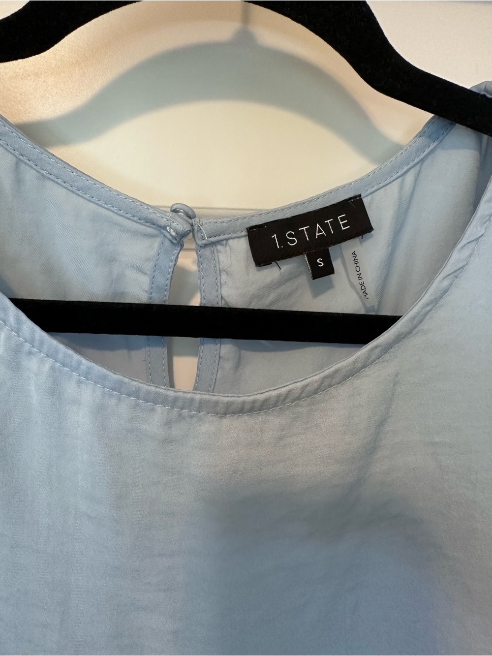 1. State Pale Blue Tie-Shoulder Sleeveless Top - Picture 2 of 5